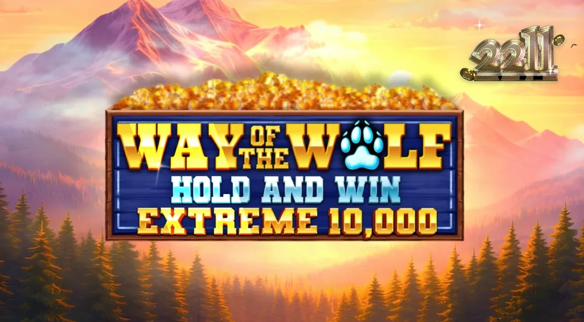 Cena atmosférica de lobos sob o luar no slot Way of the Wolf